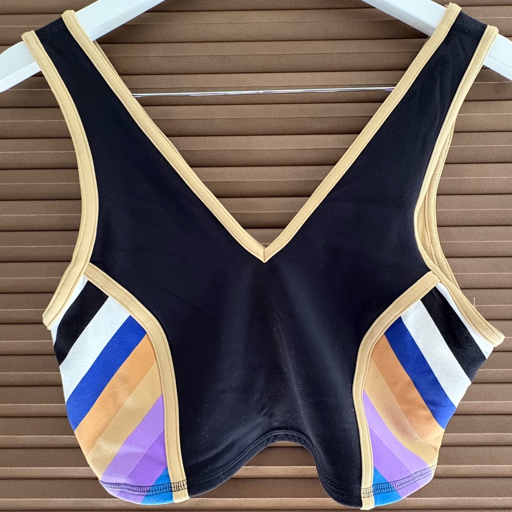 NWOT Free People Movement Vibrant Striped Sports Bra